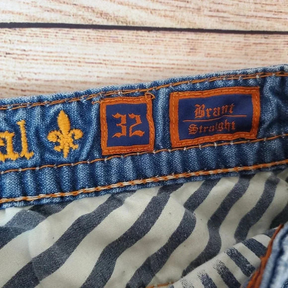 Rock Revival Men's 32x32 Brant Straight Leg Disterssed Jeans Buckle Exclusive - Picture 10 of 12